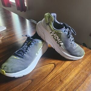 MENS HOKA ONE ONE RINCON 2 RUNNING SHOES SNEAKERS SIZE US 11.5 GRAY YELLOW